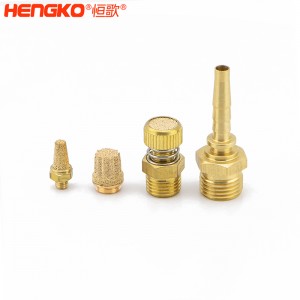 恒歌定制不銹鋼/銅粉氣動(dòng)元件消音器_消音濾芯降噪耐高溫,應(yīng)用于真空泵